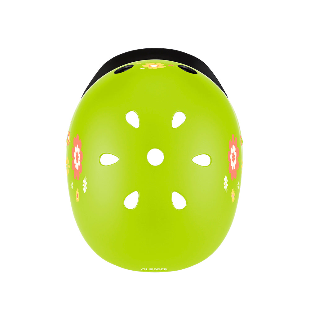 Casco infantil Globber Primo Fantasy Lime Green Flowers
