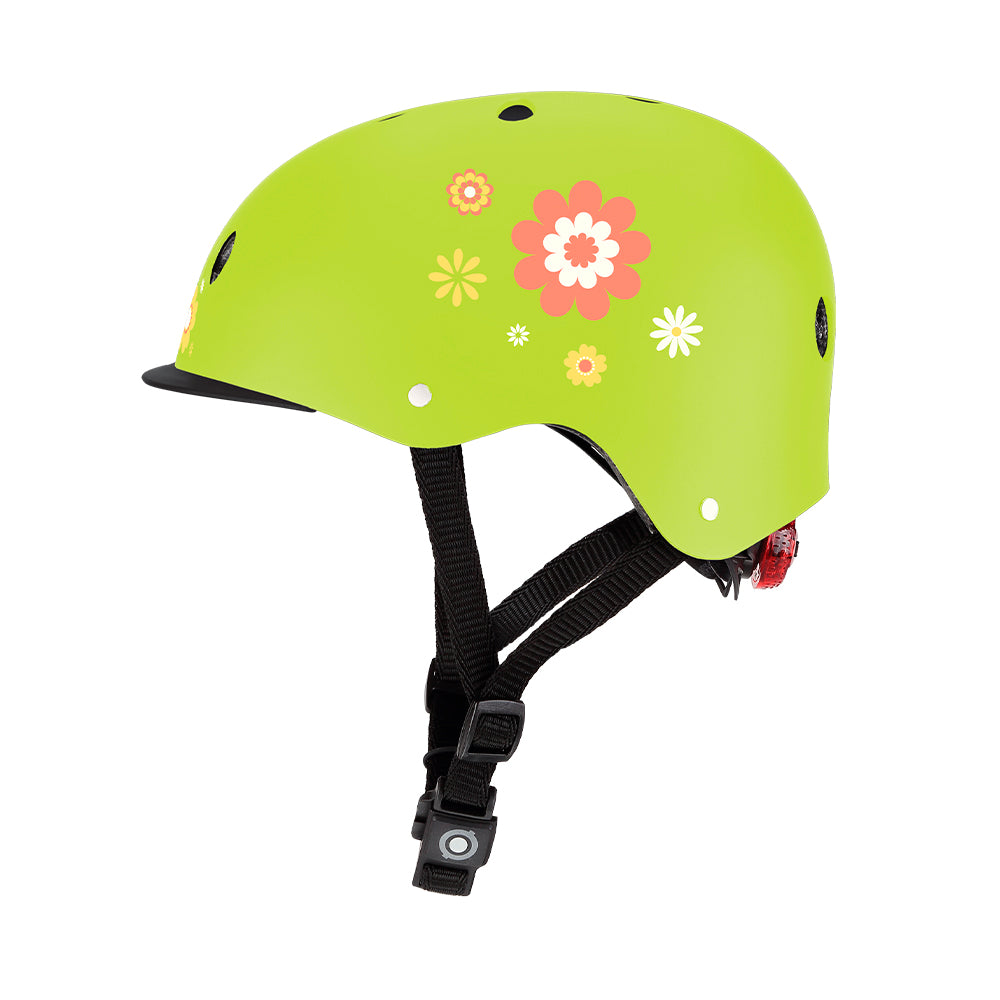 Casco infantil Globber Primo Fantasy Lime Green Flowers