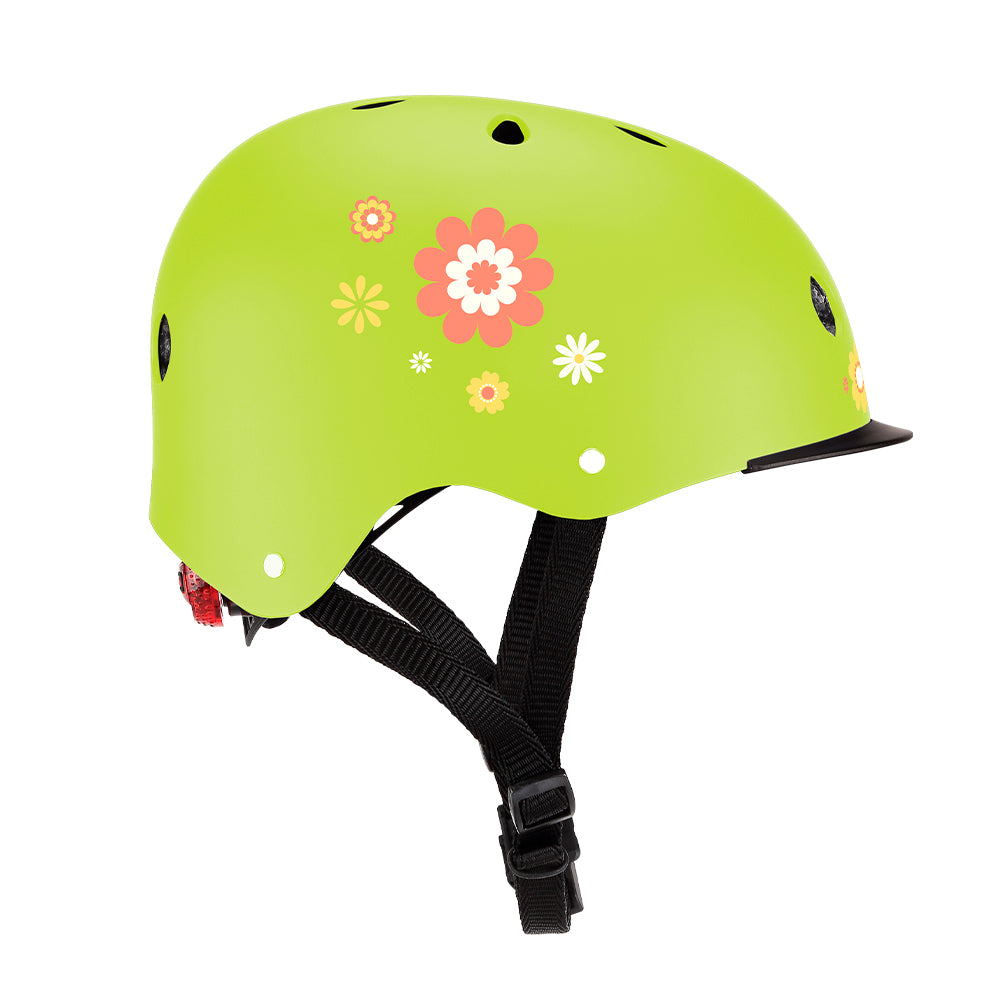 Casco infantil Globber Primo Fantasy Lime Green Flowers
