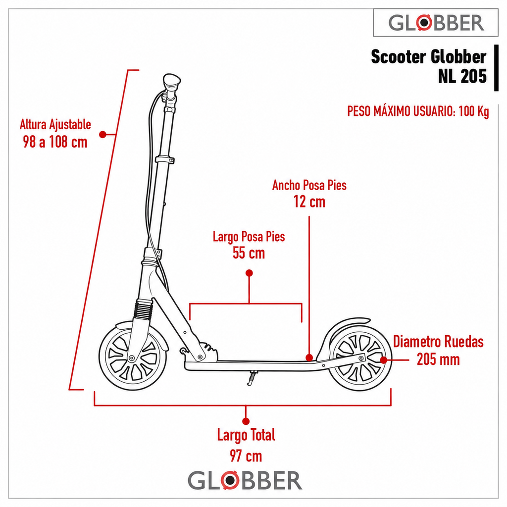 Scooter Globber NL 205 Black Red