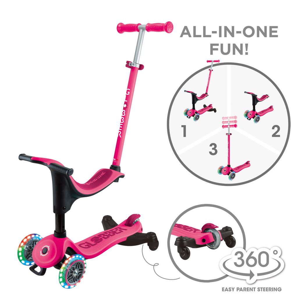 Scooter 3 en 1 Globber Go Up Deluxe Lights 360