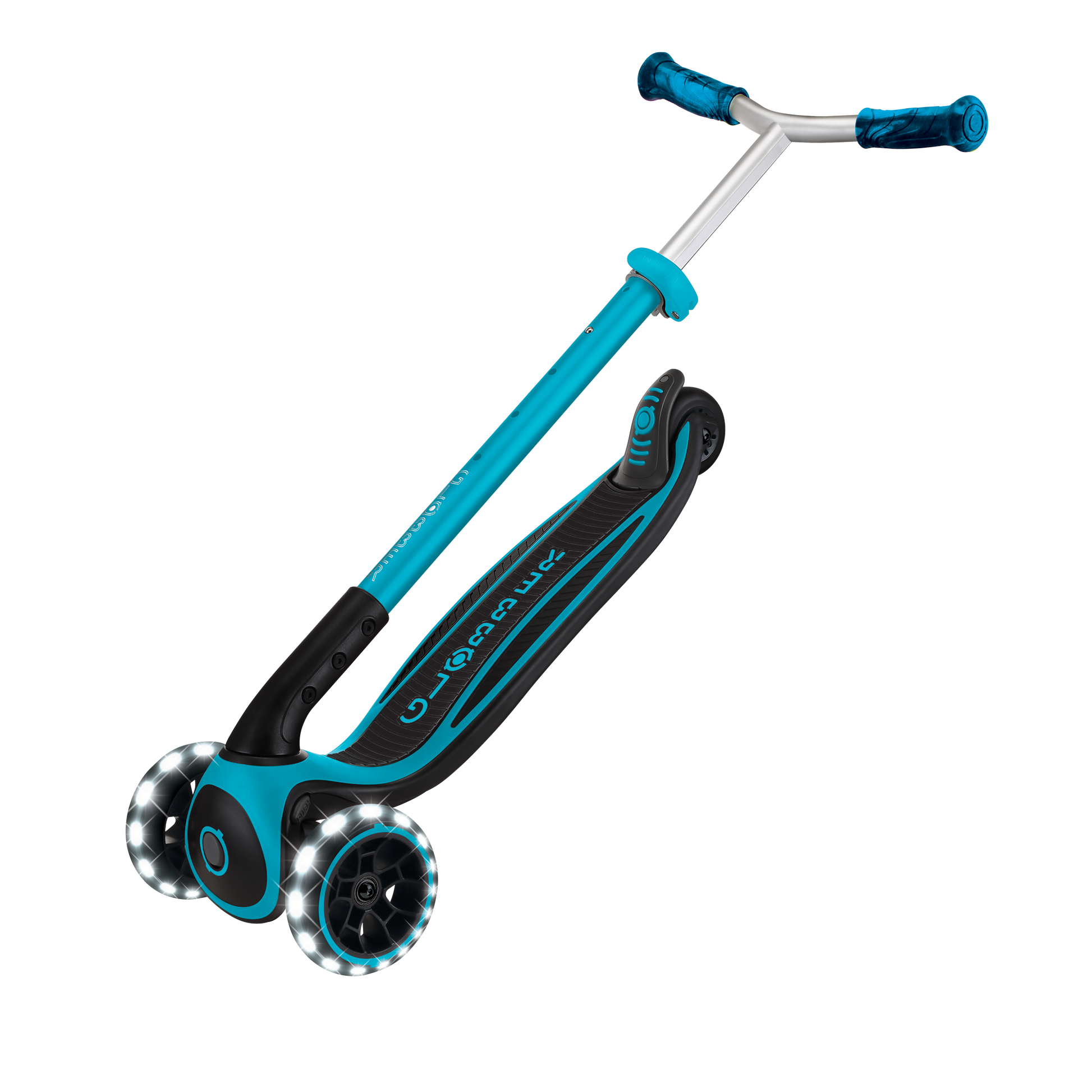 Scooter Globber ACE Lights para Niños y Adultos Aqua