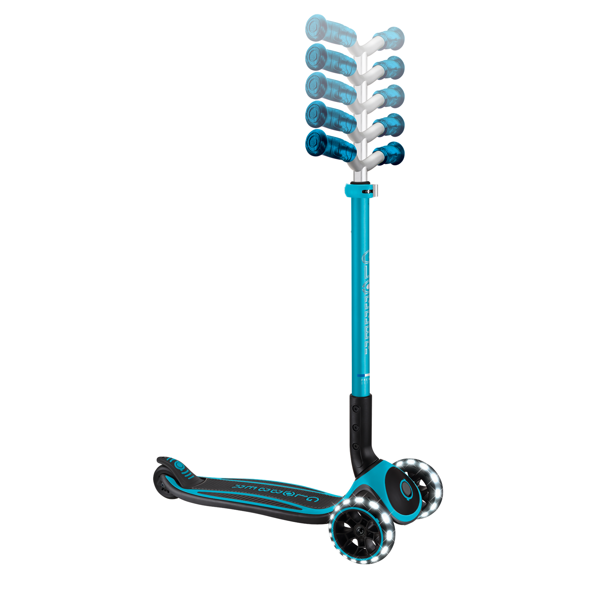 Scooter Globber ACE Lights para Niños y Adultos Aqua