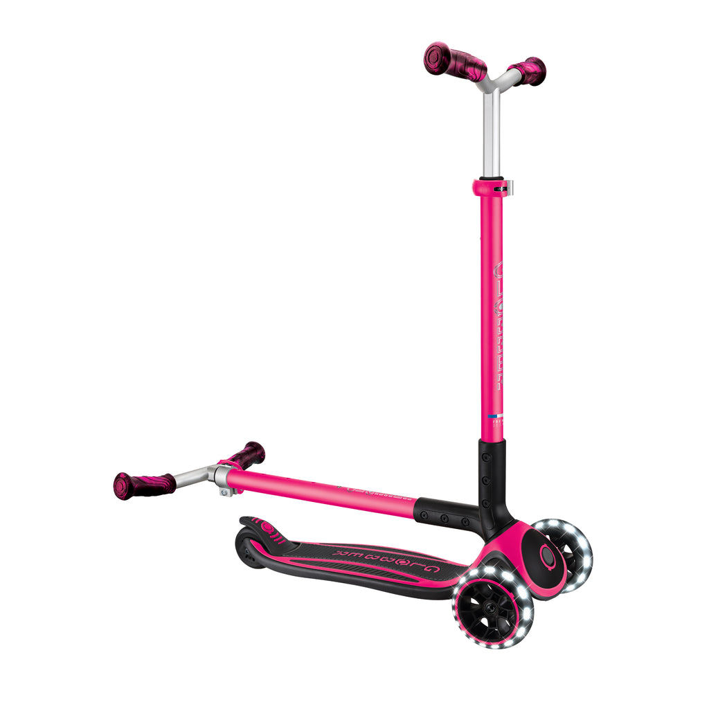 Scooter Globber ACE Lights para Niños y Adultos Fuchsia