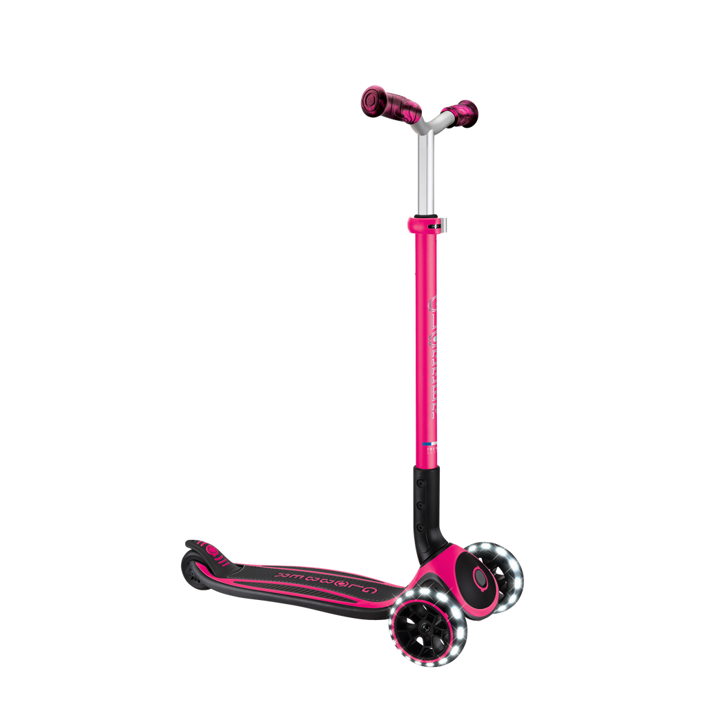 Scooter Globber ACE Lights para Niños y Adultos Fuchsia