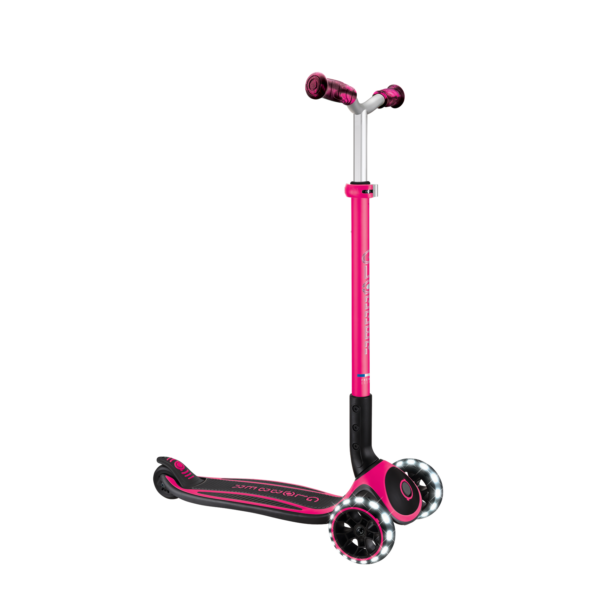 Scooter Globber ACE Lights para Niños y Adultos Fuchsia