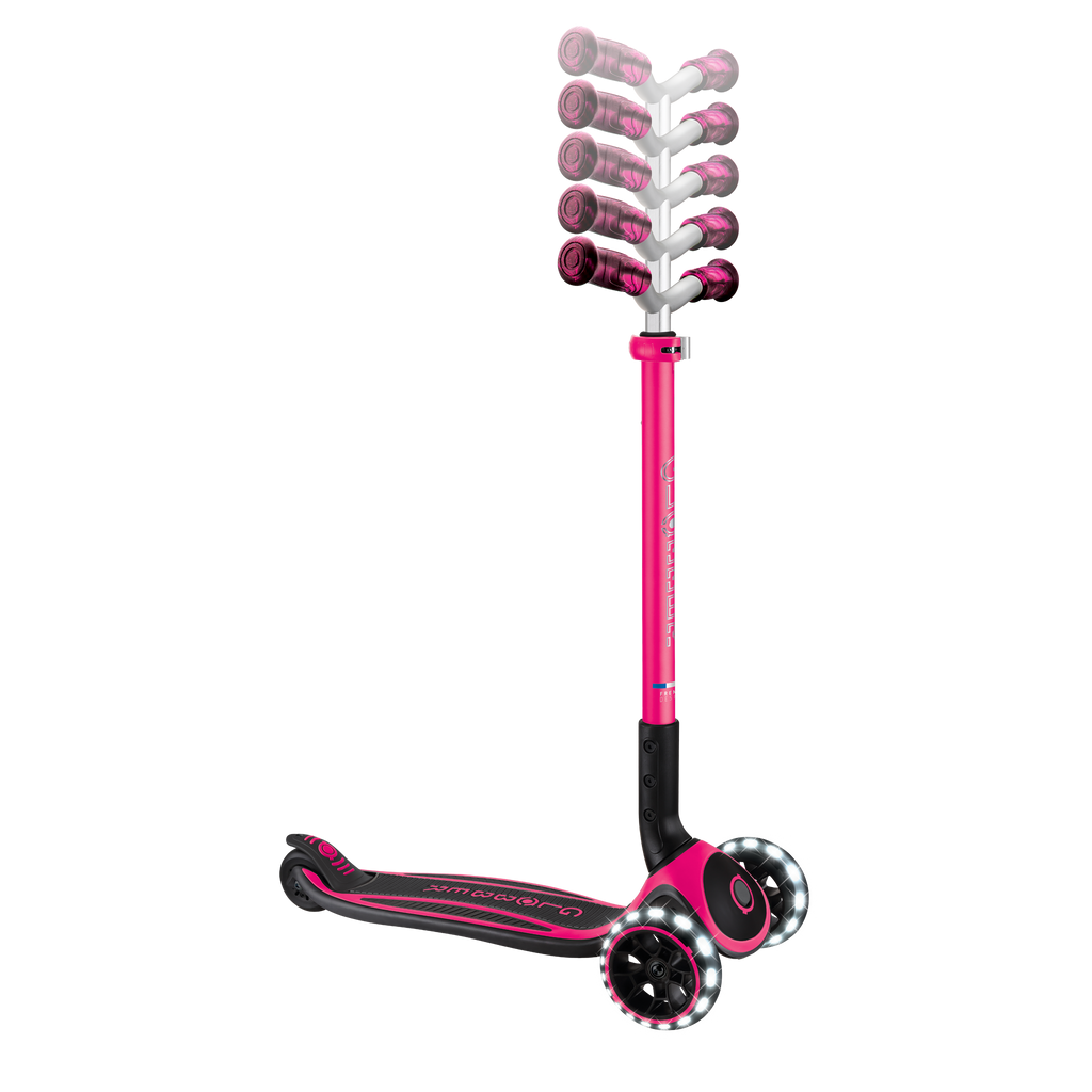 Scooter Globber ACE Lights para Niños y Adultos Fuchsia
