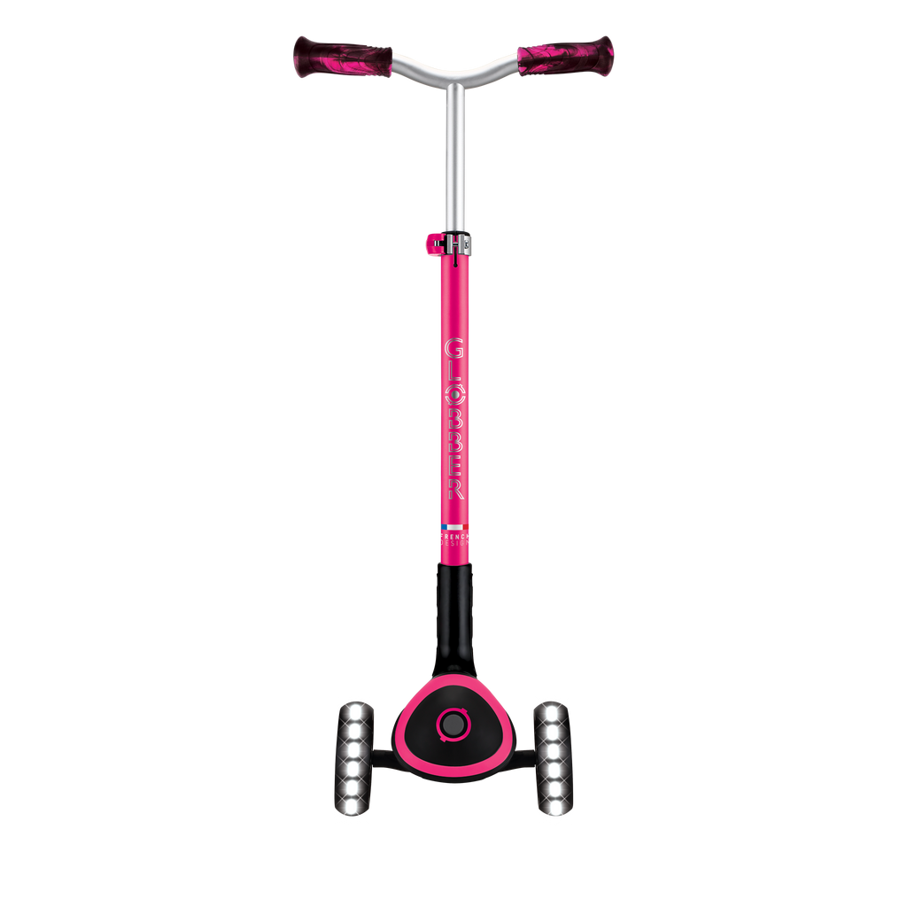 Scooter Globber ACE Lights para Niños y Adultos Fuchsia