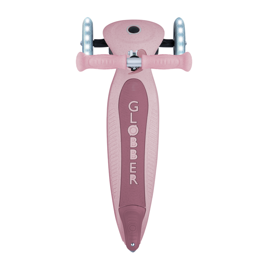 Scooter Infantil 3 Ruedas Globber Ecológico Plegable con Luces Berry