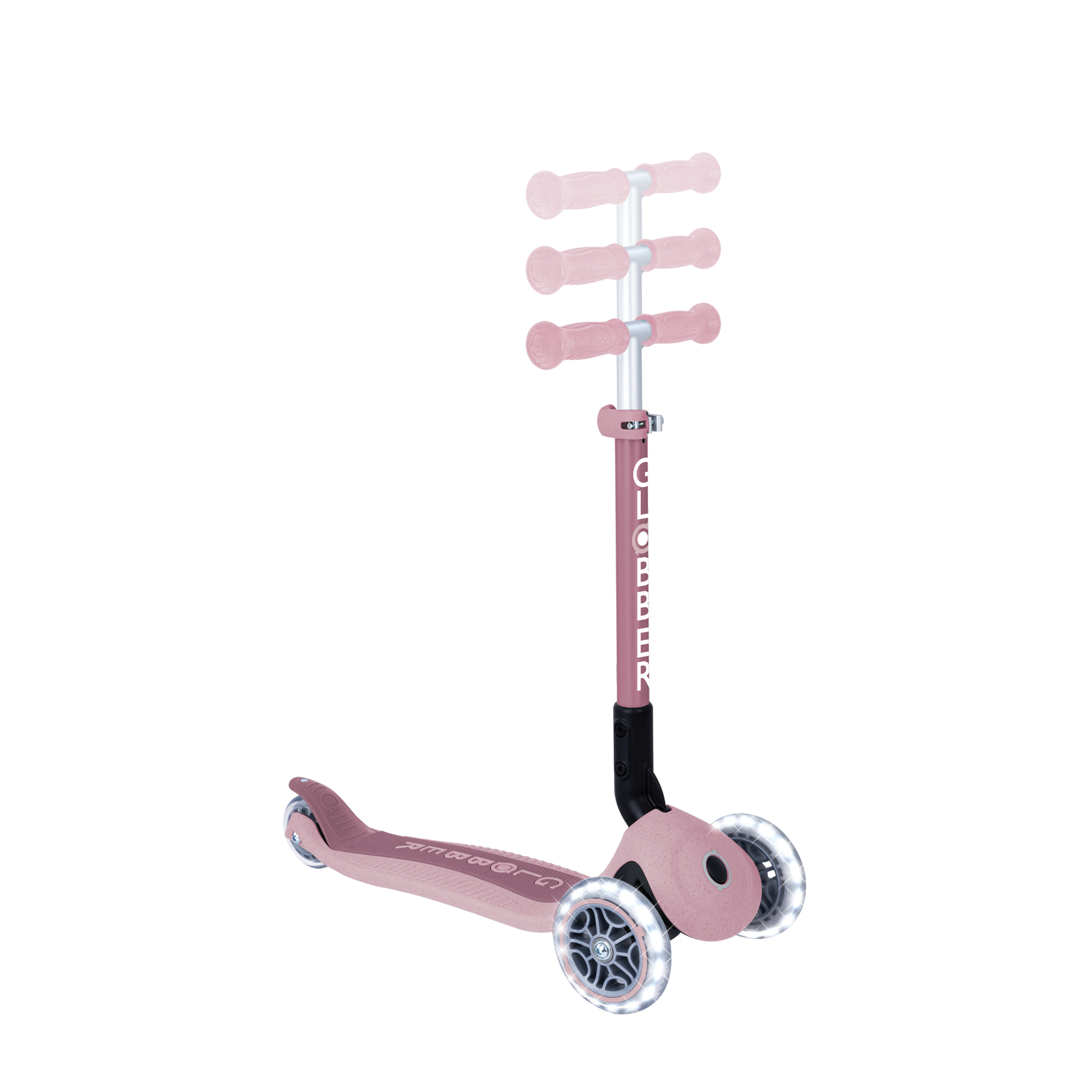 Scooter Infantil 3 Ruedas Globber Ecológico Plegable con Luces Berry