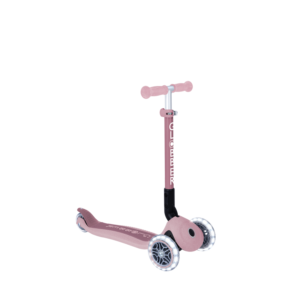 Scooter Infantil 3 Ruedas Globber Ecológico Plegable con Luces Berry