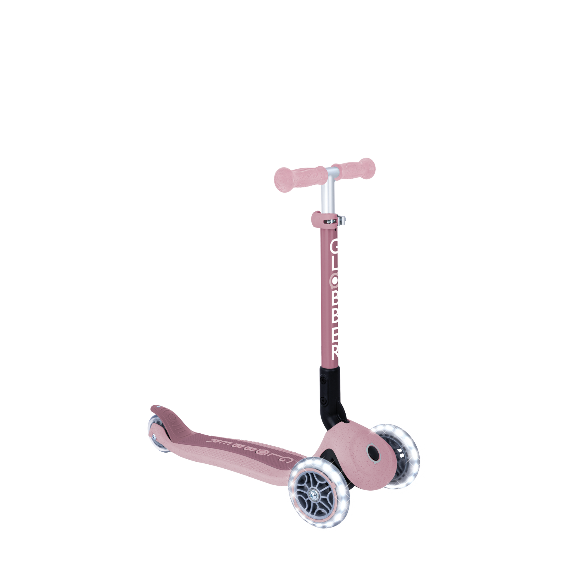 Scooter Infantil 3 Ruedas Globber Ecológico Plegable con Luces Berry