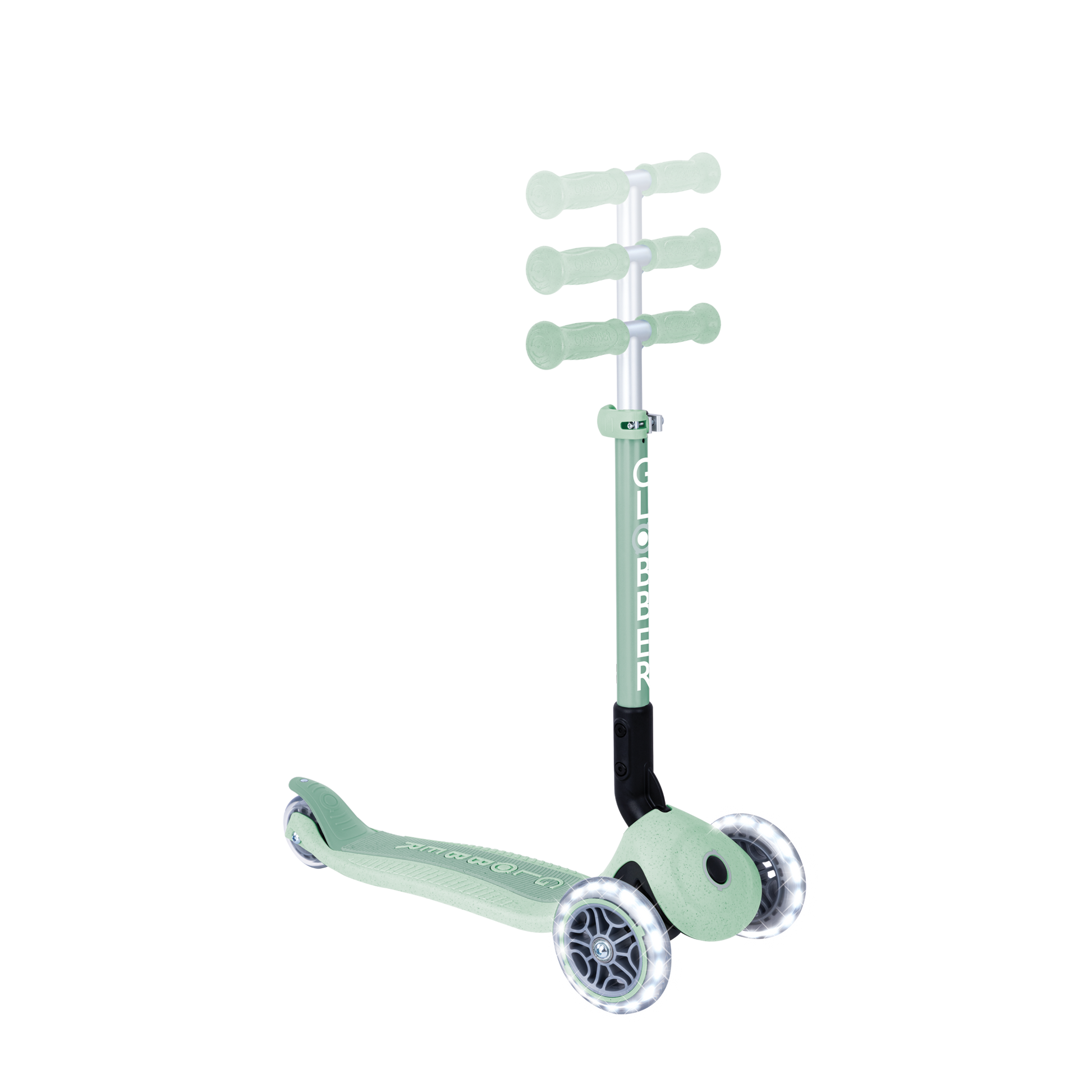 Scooter Infantil 3 Ruedas Globber Ecológico Plegable con Luces Pistachio