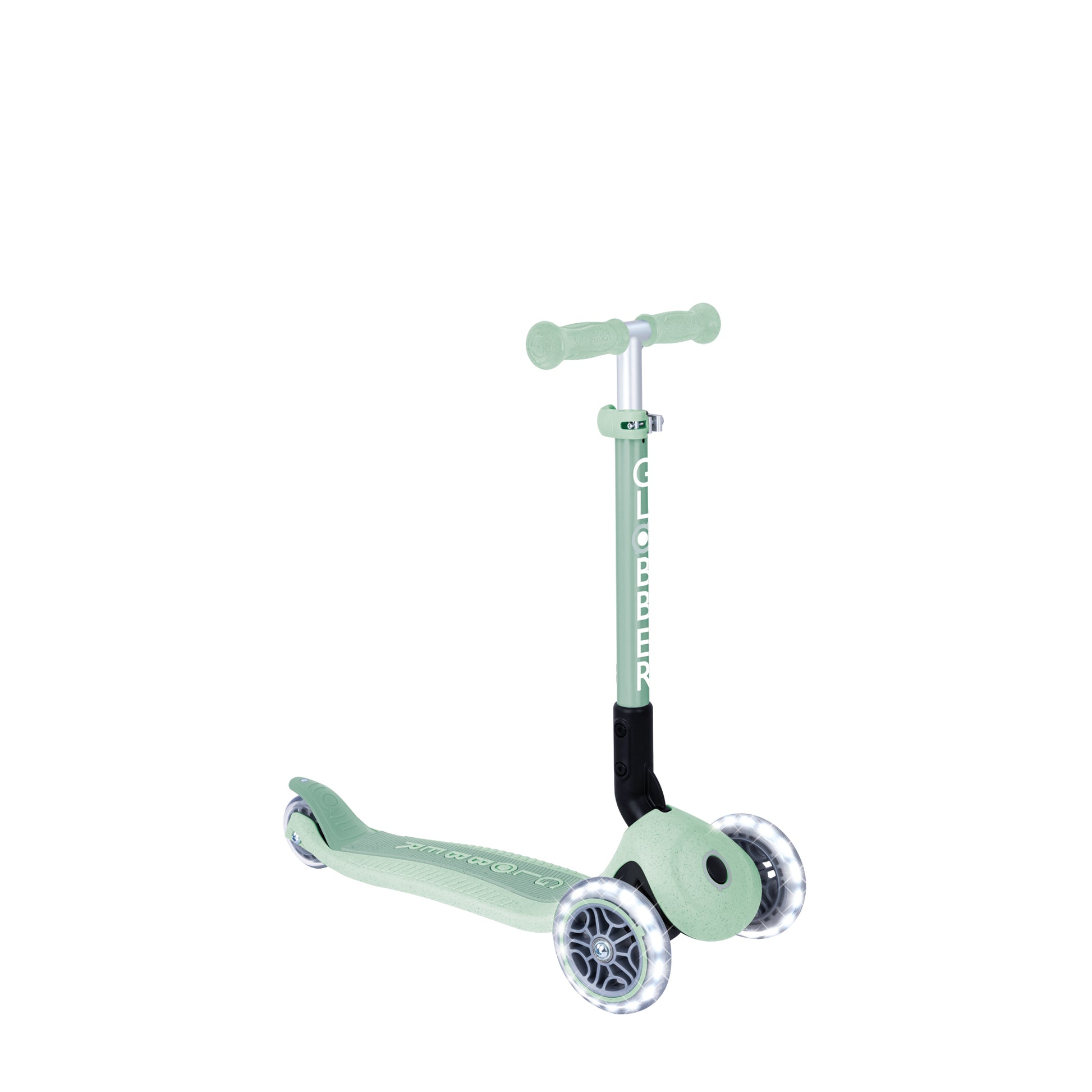 Scooter Infantil 3 Ruedas Globber Ecológico Plegable con Luces Pistachio