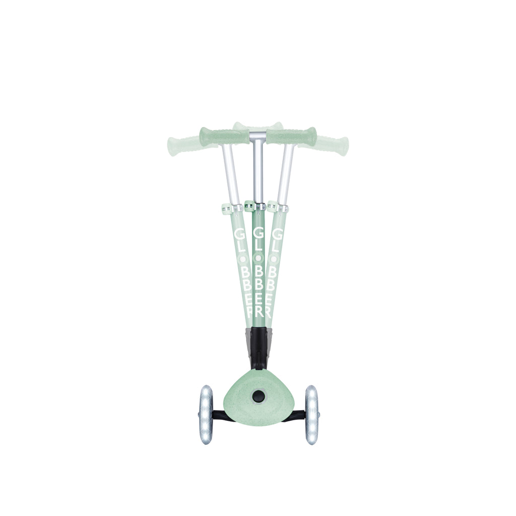 Scooter Infantil 3 Ruedas Globber Ecológico Plegable con Luces Pistachio