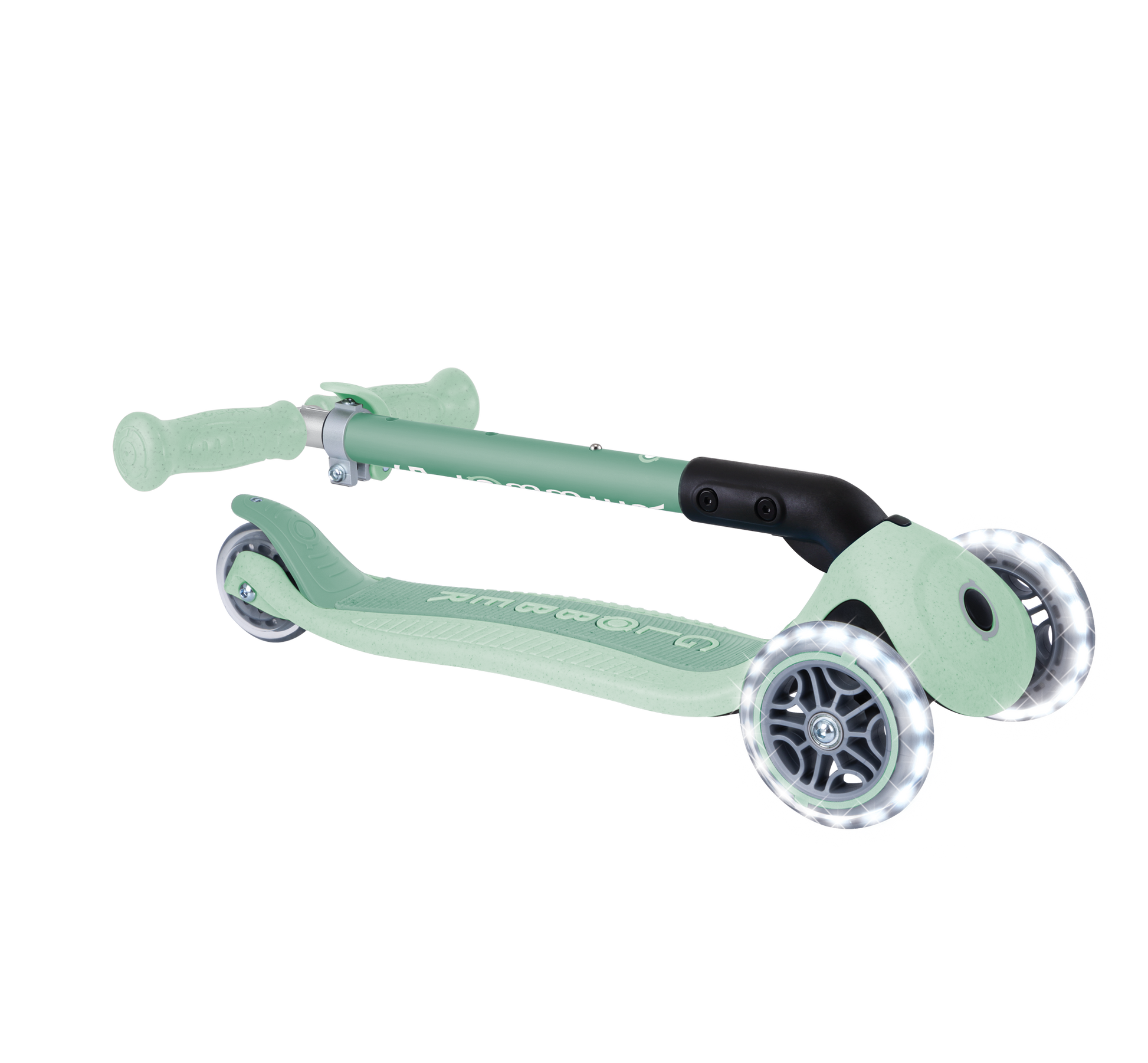 Scooter Infantil 3 Ruedas Globber Ecológico Plegable con Luces Pistachio