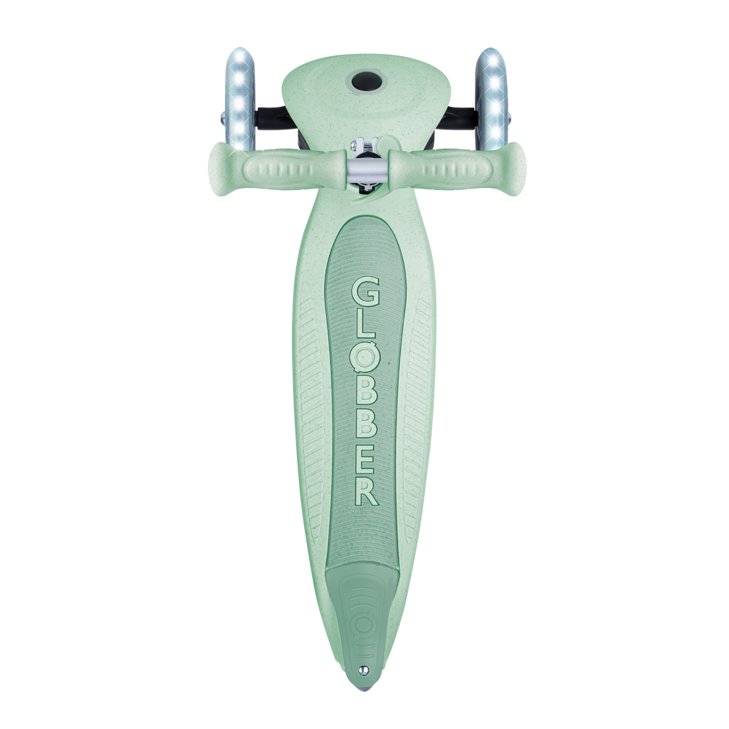 Scooter Infantil 3 Ruedas Globber Ecológico Plegable con Luces Pistachio