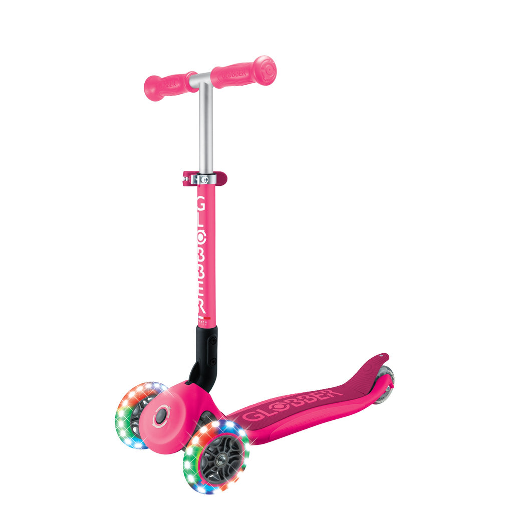 Scooter Infantil 3 Ruedas Globber Lights Plegable Fuchsia