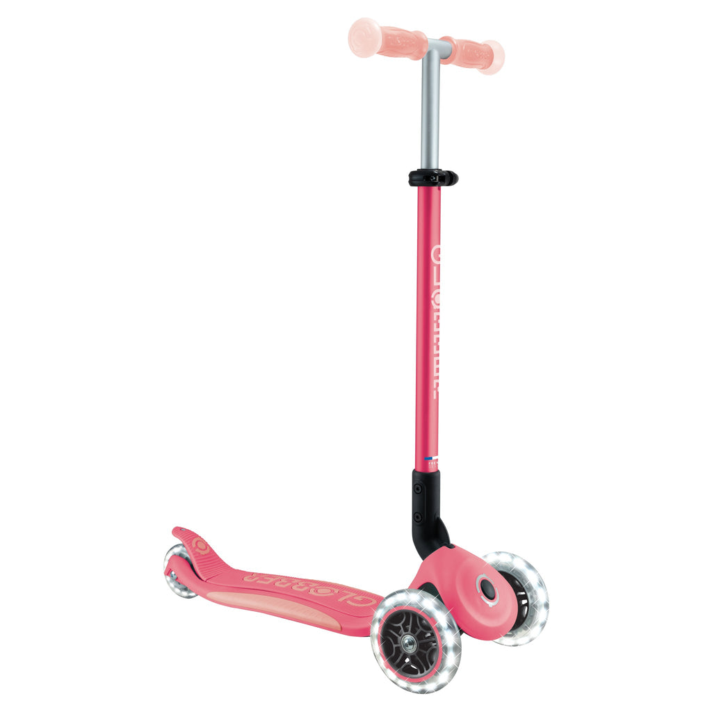 Scooter Infantil Globber Elite Glow Lights Coral Pink