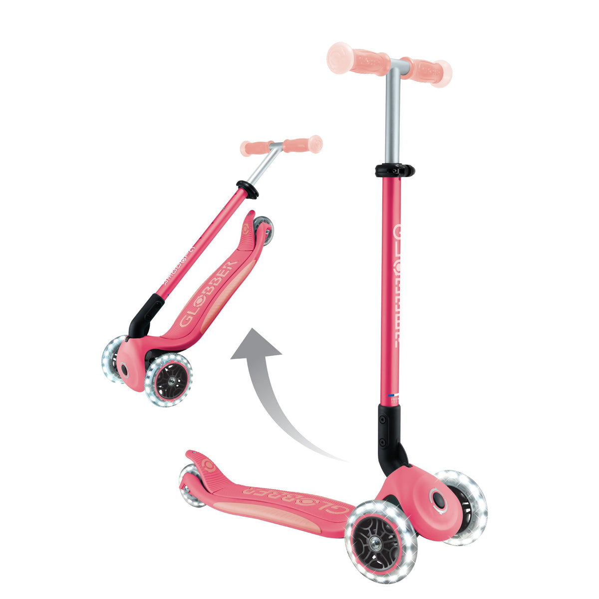 Scooter Infantil Globber Elite Glow Lights Coral Pink (vista de detalle 10)