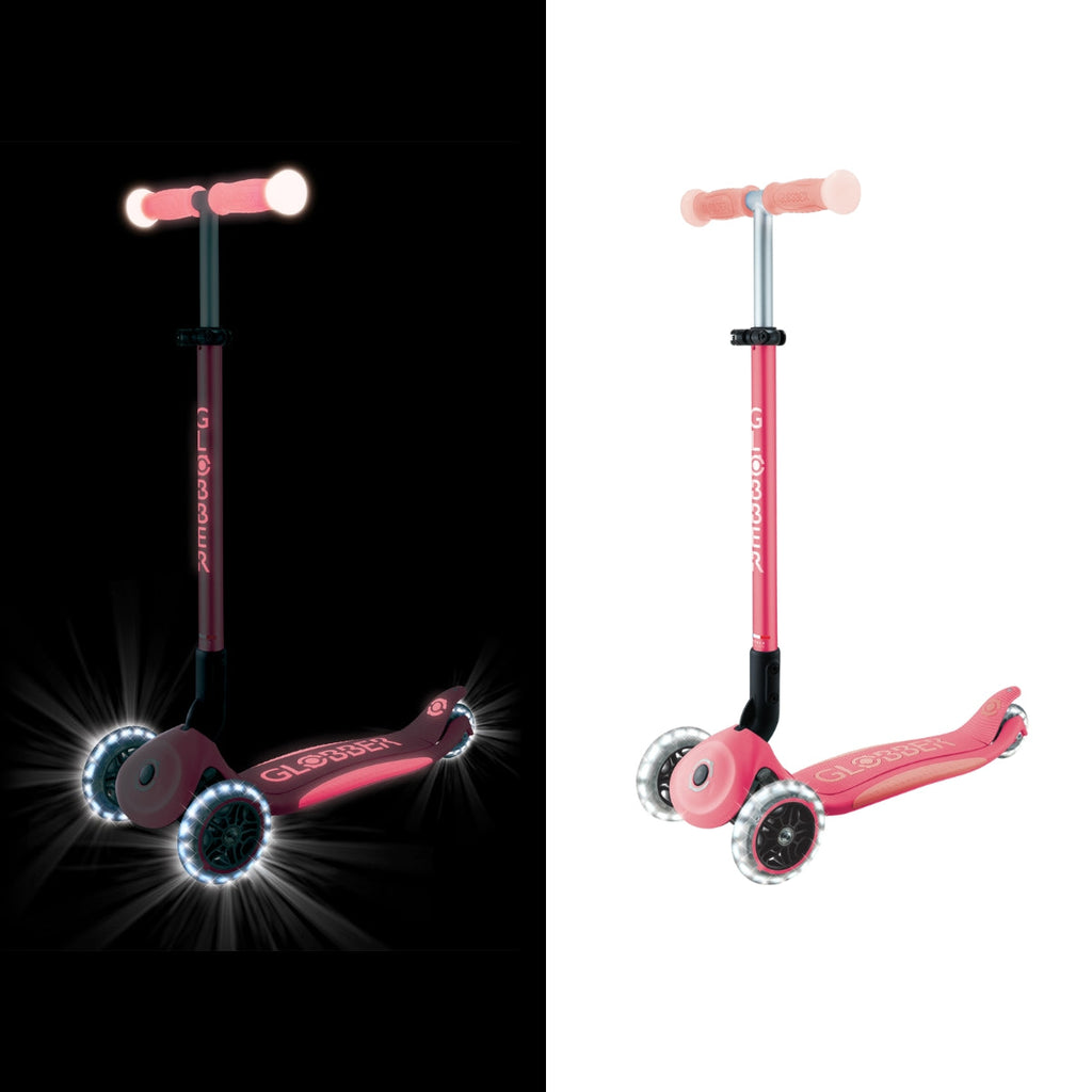 Scooter Infantil Globber Elite Glow Lights Coral Pink (vista de detalle 6)