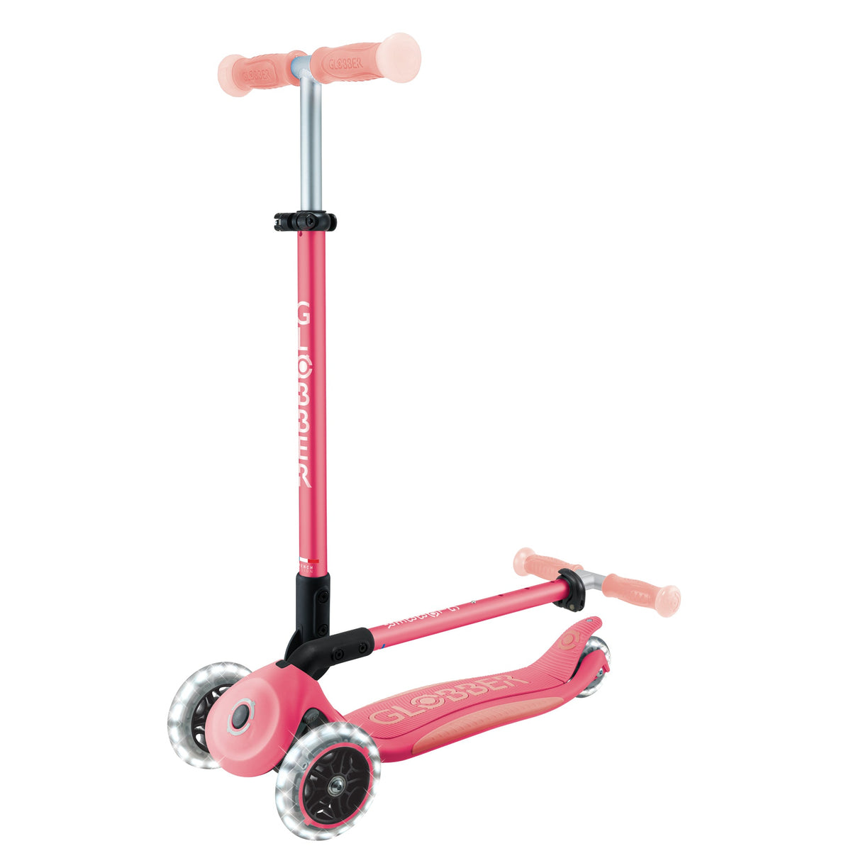 Scooter Infantil Globber Elite Glow Lights Coral Pink (vista de detalle 2)