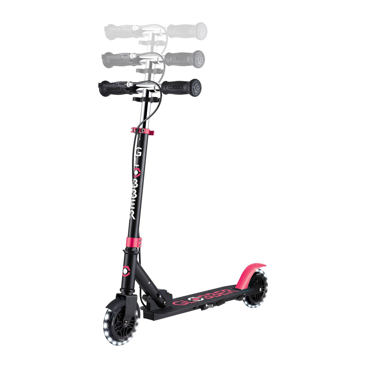 Scooter Infantil Globber Flow Element Junior Lights Black Pink (vista de detalle 4)