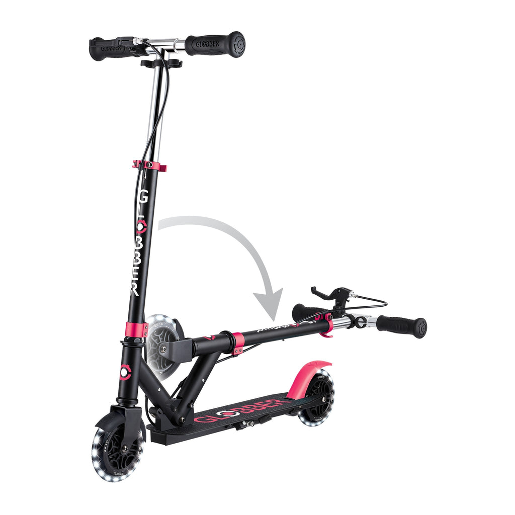 Scooter Infantil Globber Flow Element Junior Lights Black Pink (vista de detalle 7)