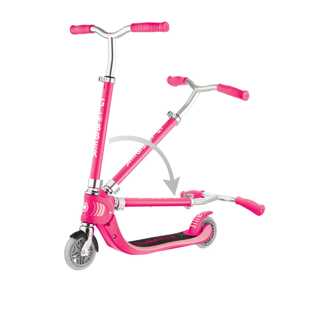 Scooter Infantil Globber Flow Junior Plegable con Luces LED Fuchsia