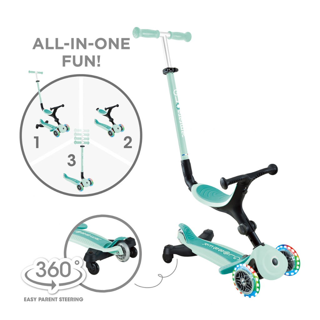 Scooter 3 en 1 Globber Go Up Sporty Lights 360 Dark Mint (vista de detalle 12)