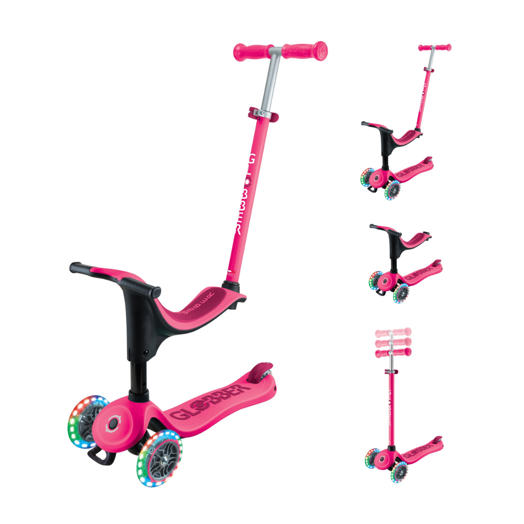Scooter 3 en 1 Globber Go Up Sporty Lights Dark Pink