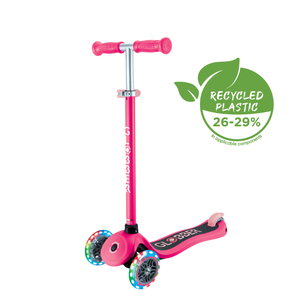 Scooter Infantil Globber Primo Lights Fuchsia