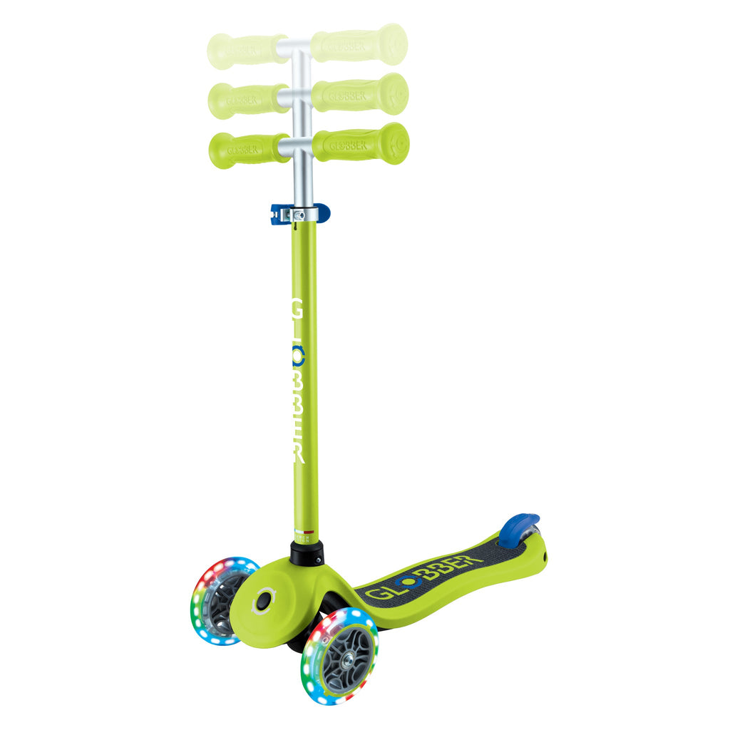 Scooter Infantil Globber Primo Lights Lime Green Navy Blue, marca oficial Globber
