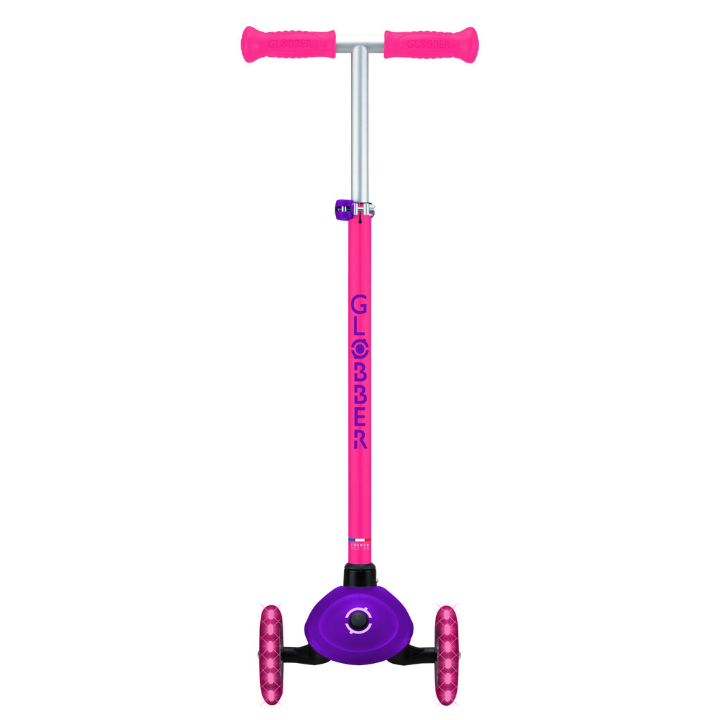 Scooter Infantil Globber Primo Plus Lights Neon Pink, marca oficial Globber