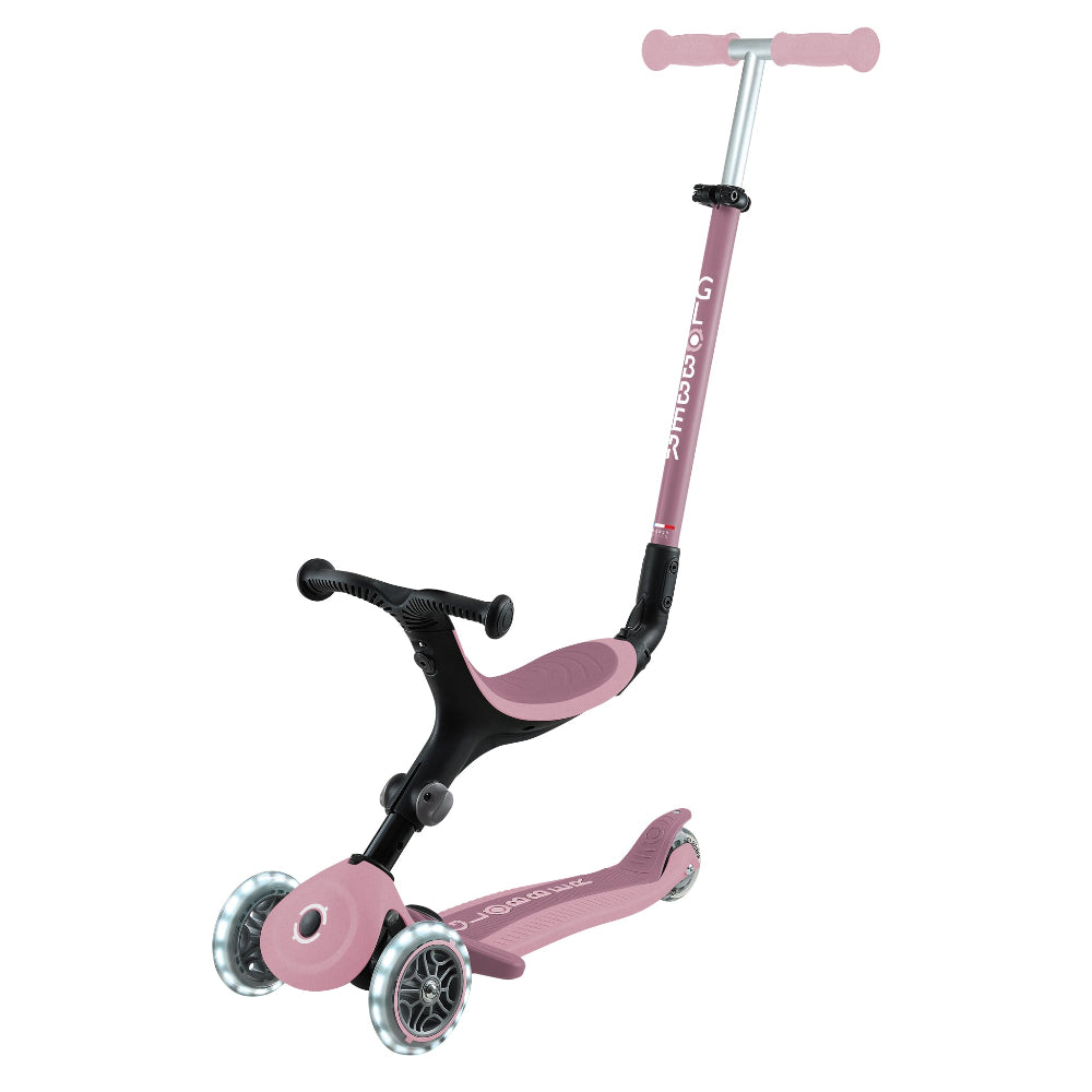 Scooter 3 en 1 Globber Go Up Lights Ecologic con Luces LED Berry