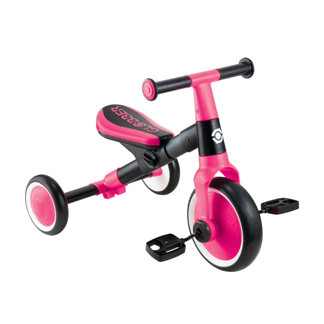 Triciclo de aprendizaje Globber Fuchsia, marca oficial Globber
